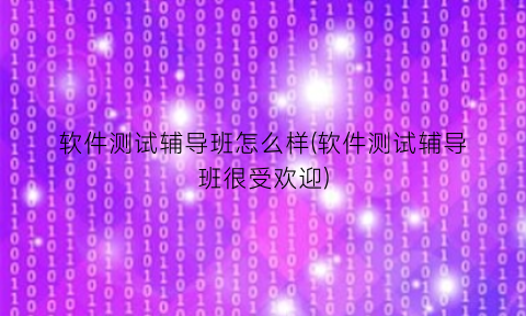软件测试辅导班怎么样(软件测试辅导班很受欢迎)