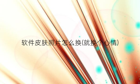 “软件皮肤照片怎么换(就换个心情)