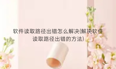 “软件读取路径出错怎么解决(解决软件读取路径出错的方法)