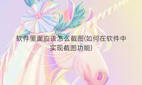 “软件里面应该怎么截图(如何在软件中实现截图功能)