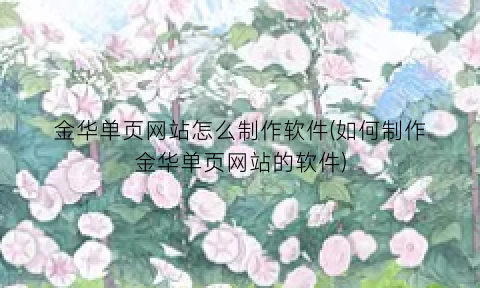 金华单页网站怎么制作软件(如何制作金华单页网站的软件)