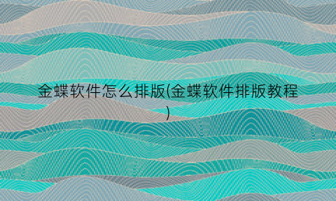 “金蝶软件怎么排版(金蝶软件排版教程)