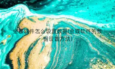 金蝶软件怎么设置数据(金蝶软件的数据设置方法)