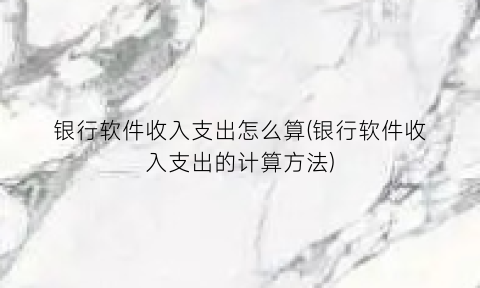 银行软件收入支出怎么算(银行软件收入支出的计算方法)