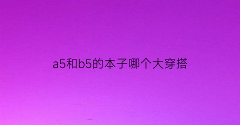 a5和b5的本子哪个大穿搭(a5和b5的本子哪个更大)