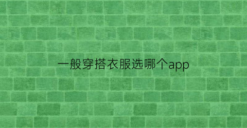 一般穿搭衣服选哪个app(穿衣服搭配app哪个好)