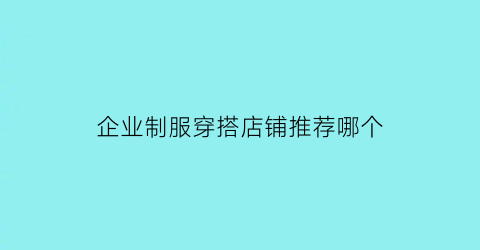 企业制服穿搭店铺推荐哪个(企业服装效果图)