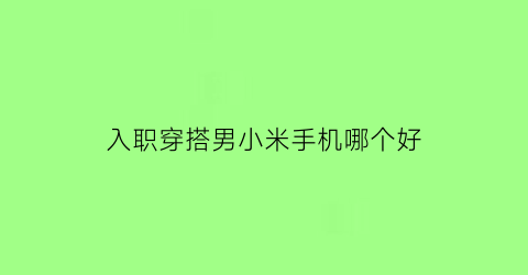 入职穿搭男小米手机哪个好(小米入职送什么东西)