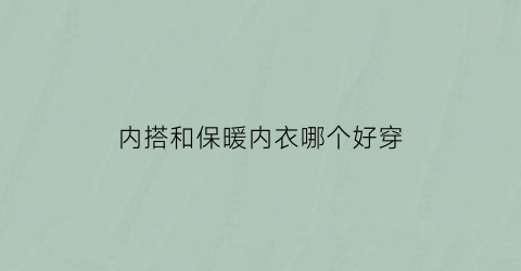 内搭和保暖内衣哪个好穿(保暖内衣配什么外套好)