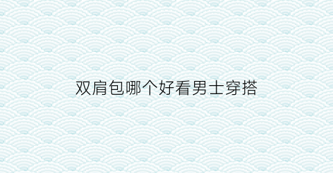 双肩包哪个好看男士穿搭(男士双肩包什么款式好看)