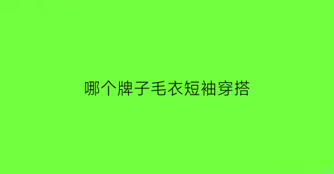 哪个牌子毛衣短袖穿搭(哪个牌子毛衣短袖穿搭好看)