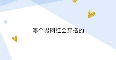 哪个男网红会穿搭的(哪个男网红会穿搭的好看)