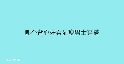 哪个背心好看显瘦男士穿搭(哪个背心好看显瘦男士穿搭图片大全)