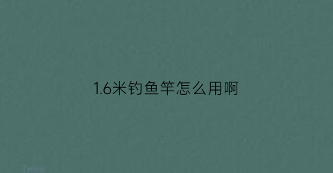 1.6米钓鱼竿怎么用啊