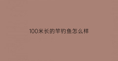 100米长的竿钓鱼怎么样(100米鱼线需要多大轮子)