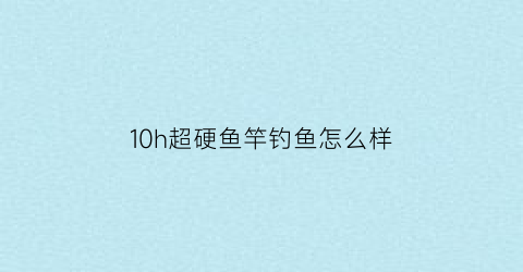 10h超硬鱼竿钓鱼怎么样(10米超轻超硬鱼竿)