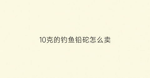 10克的钓鱼铅砣怎么卖