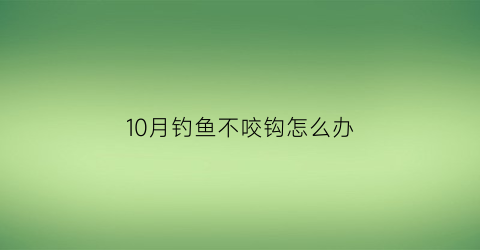 “10月钓鱼不咬钩怎么办(十月还能钓鱼吗)