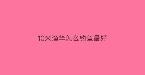 10米渔竿怎么钓鱼最好