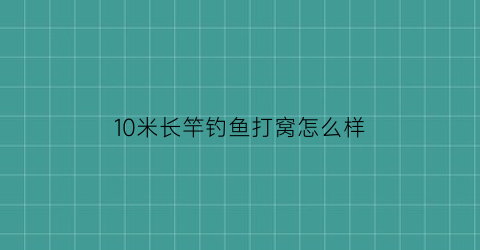 10米长竿钓鱼打窝怎么样(10米长竿钓鱼方法)
