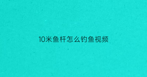 10米鱼杆怎么钓鱼视频(10米以上的鱼竿怎么钓法)