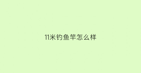 “11米钓鱼竿怎么样(11米钓鱼杆大全价格)