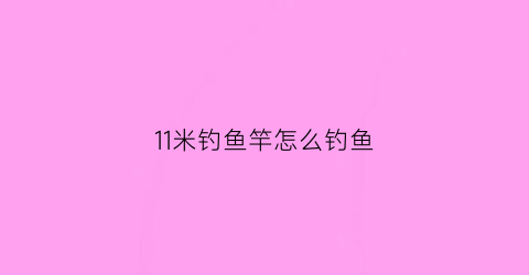 “11米钓鱼竿怎么钓鱼(11米钓鱼杆大全价格)