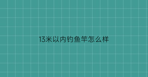 13米以内钓鱼竿怎么样