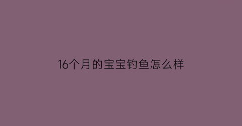 16个月的宝宝钓鱼怎么样(16个月的宝宝钓鱼怎么样才能上钩)