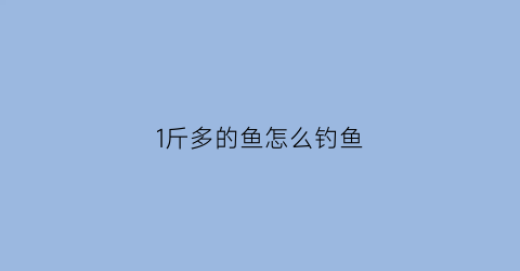 1斤多的鱼怎么钓鱼(钓1斤多的鱼用几号线几号钩)