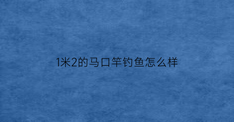 1米2的马口竿钓鱼怎么样(135米的马口竿好用)