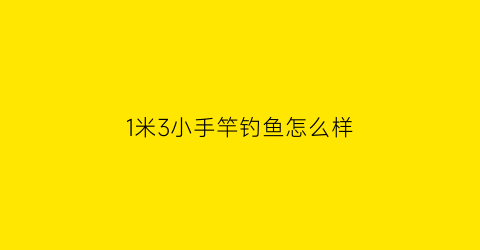 1米3小手竿钓鱼怎么样(1米3小手竿钓鱼怎么样啊)