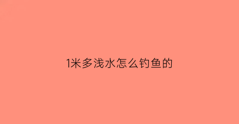 “1米多浅水怎么钓鱼的(一米左右的水深怎样钓大鱼)