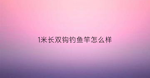 1米长双钩钓鱼竿怎么样(一米长子线钩距多少)