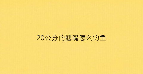 20公分的翘嘴怎么钓鱼(20公分翘嘴大概多重)