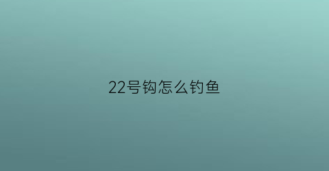22号钩怎么钓鱼(22号鱼钩多少厘米)