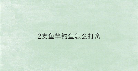 2支鱼竿钓鱼怎么打窝(两根鱼竿长度搭配)