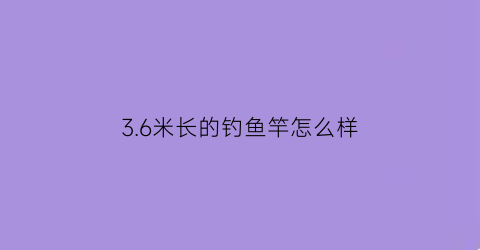 “36米长的钓鱼竿怎么样(36米的鱼竿实际长是多少)