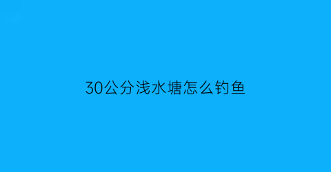 “30公分浅水塘怎么钓鱼(30公分浅水钓鲫鱼技巧)