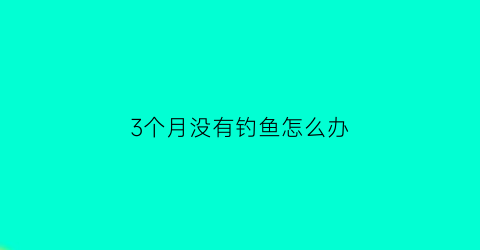 3个月没有钓鱼怎么办(3个月没有钓鱼怎么办呀)