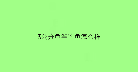 3公分鱼竿钓鱼怎么样(三米长的鱼竿)