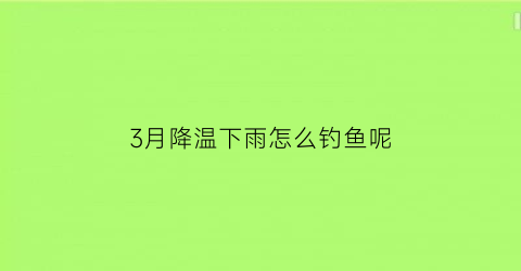 3月降温下雨怎么钓鱼呢(三月份降温几度野钓钓深钓浅)