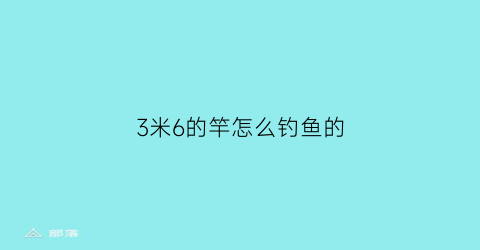 3米6的竿怎么钓鱼的(3米6的竿怎么钓鱼的视频教程)