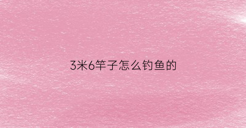 3米6竿子怎么钓鱼的(3米6鱼竿适合钓什么)