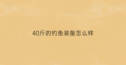 40斤的钓鱼装备怎么样(钓四十斤鱼需要多大线组)