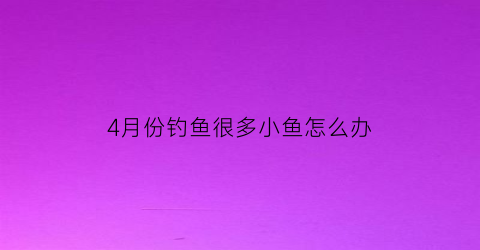 4月份钓鱼很多小鱼怎么办(四月份钓鱼怎么样)