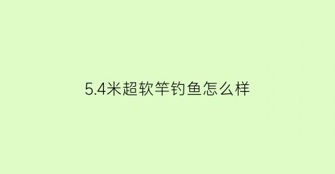 “54米超软竿钓鱼怎么样(54米鱼竿硬点好还是软点好)