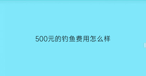 500元的钓鱼费用怎么样(钓鱼多少钱)