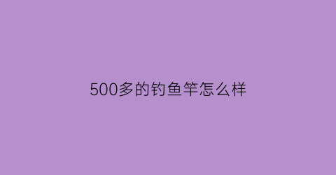 500多的钓鱼竿怎么样(500多的鱼竿买什么牌子好)