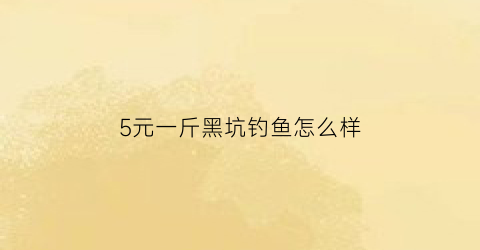 5元一斤黑坑钓鱼怎么样(黑坑一斤左右鲫鱼最佳线组搭配)